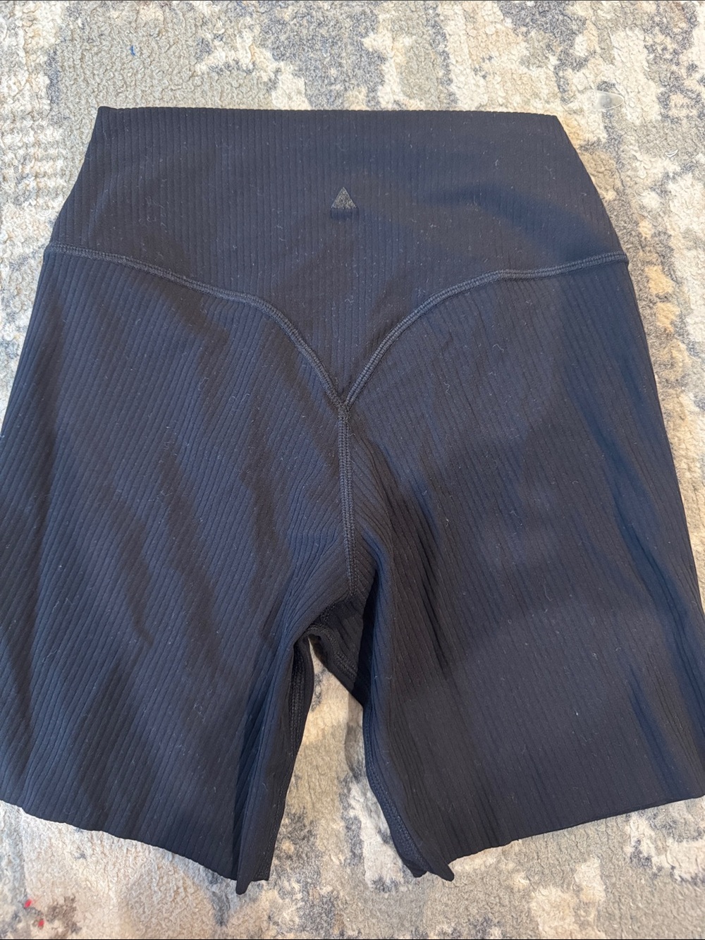 Vitality Black High-Waist Ribbed Volley Shorts